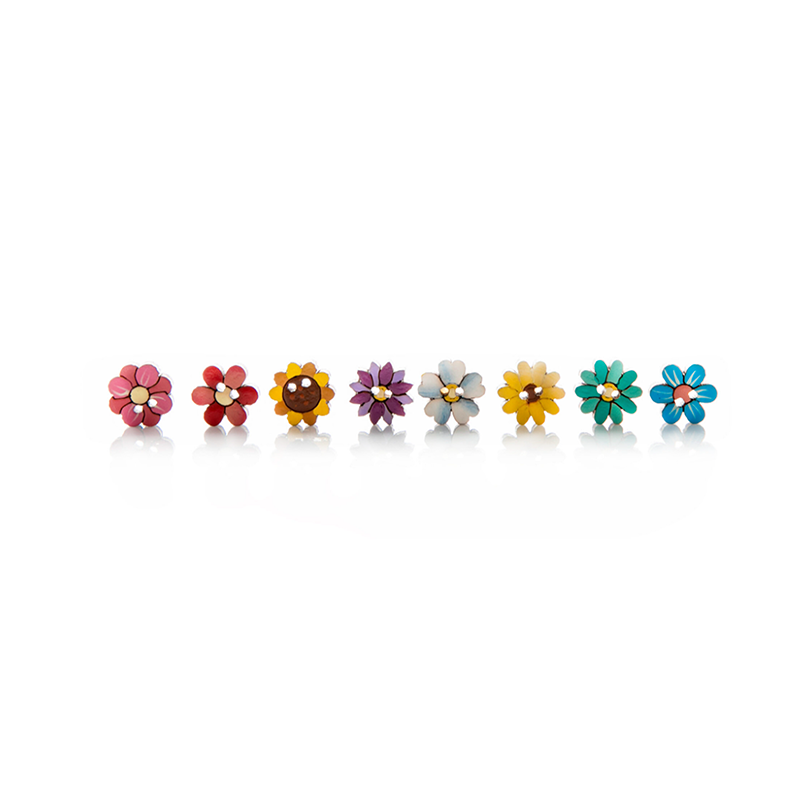 Botón Madera Florecitas Mini