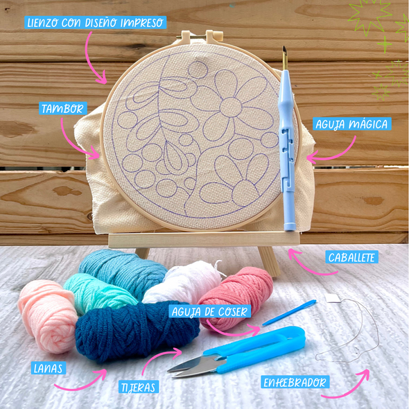 Kit pintar con lana Margaritas