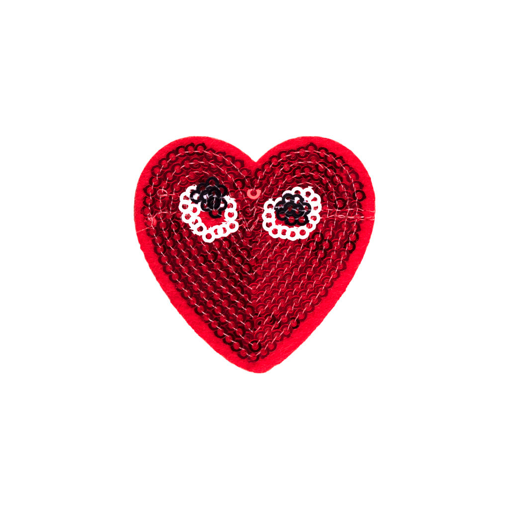 Aplique Corazón Lentejuela Rojo 4.5x5 cm