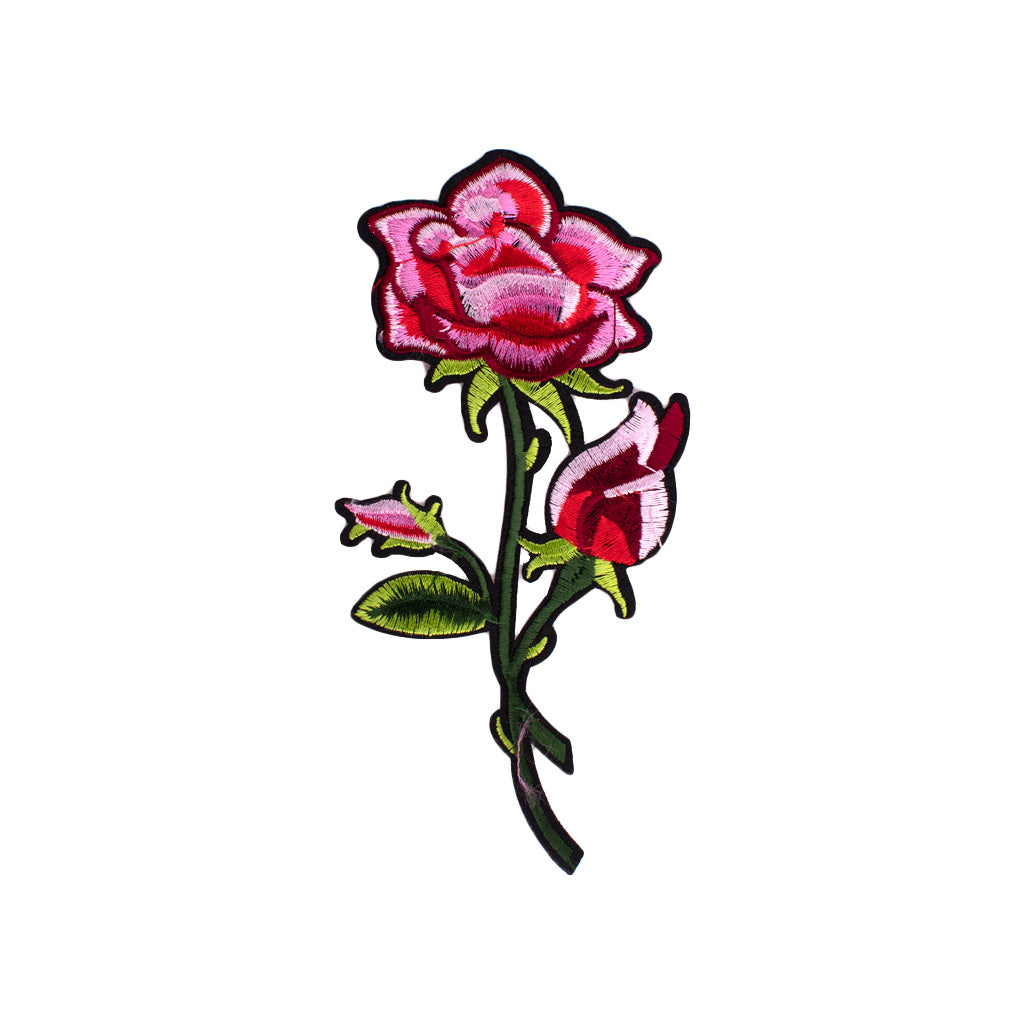 Aplique Tres Flores Tallo 17x6 cm