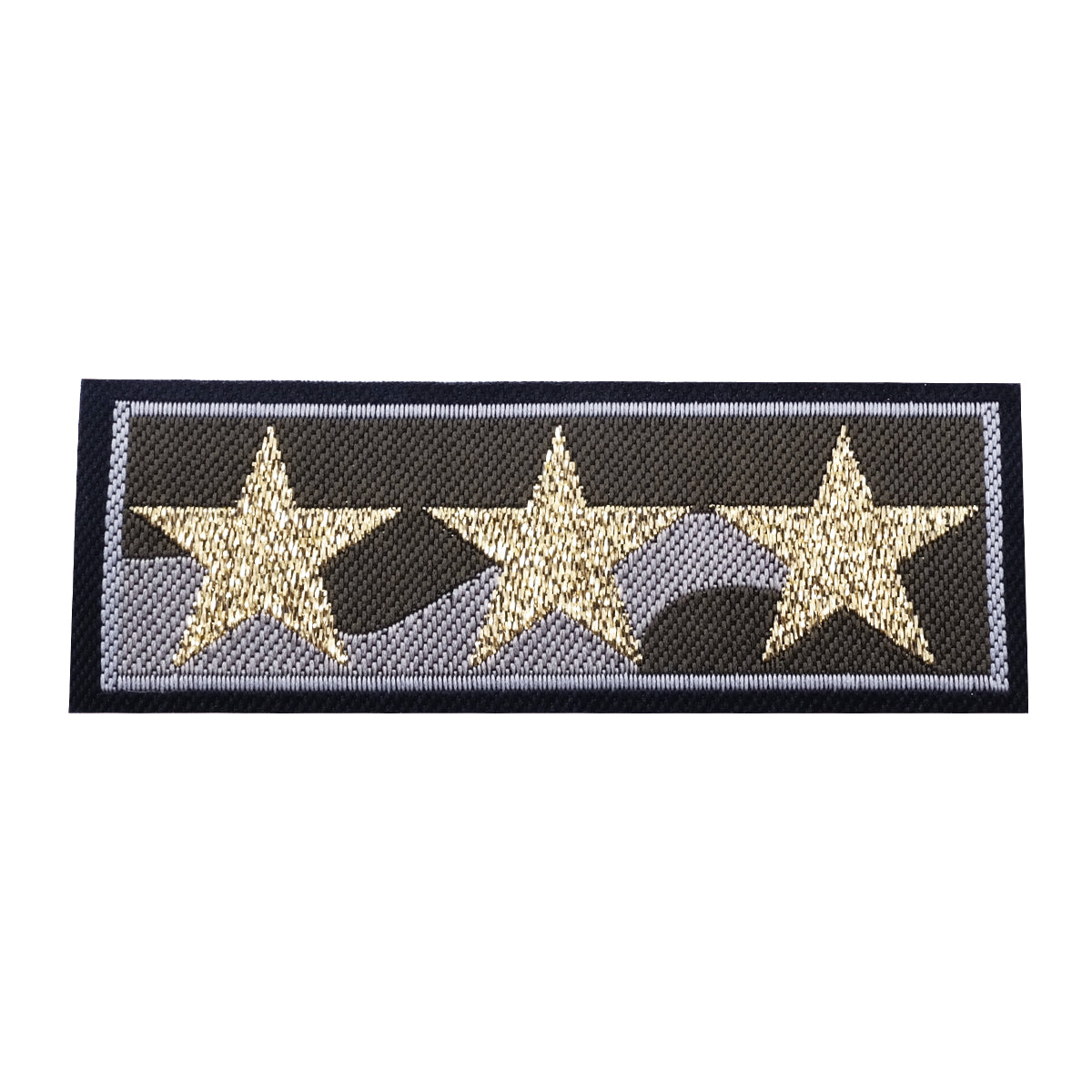 Aplique Militar Tres Estrellas 8.5x3 cm Dorado