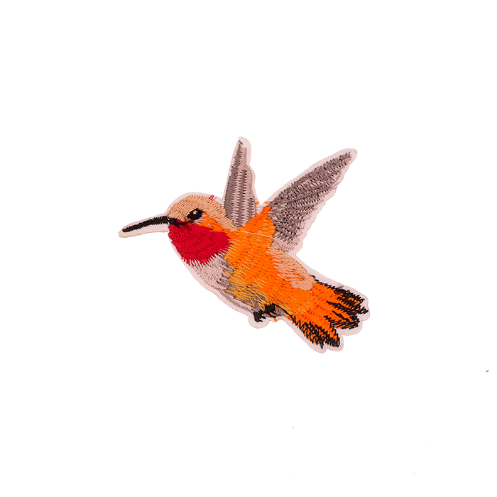 Aplique Pájaro Colibrí 7cm Naranja