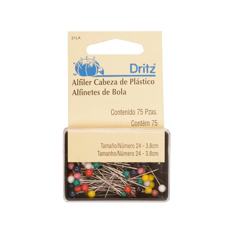 Alfiler Dritz Largo Cabeza Colores 31