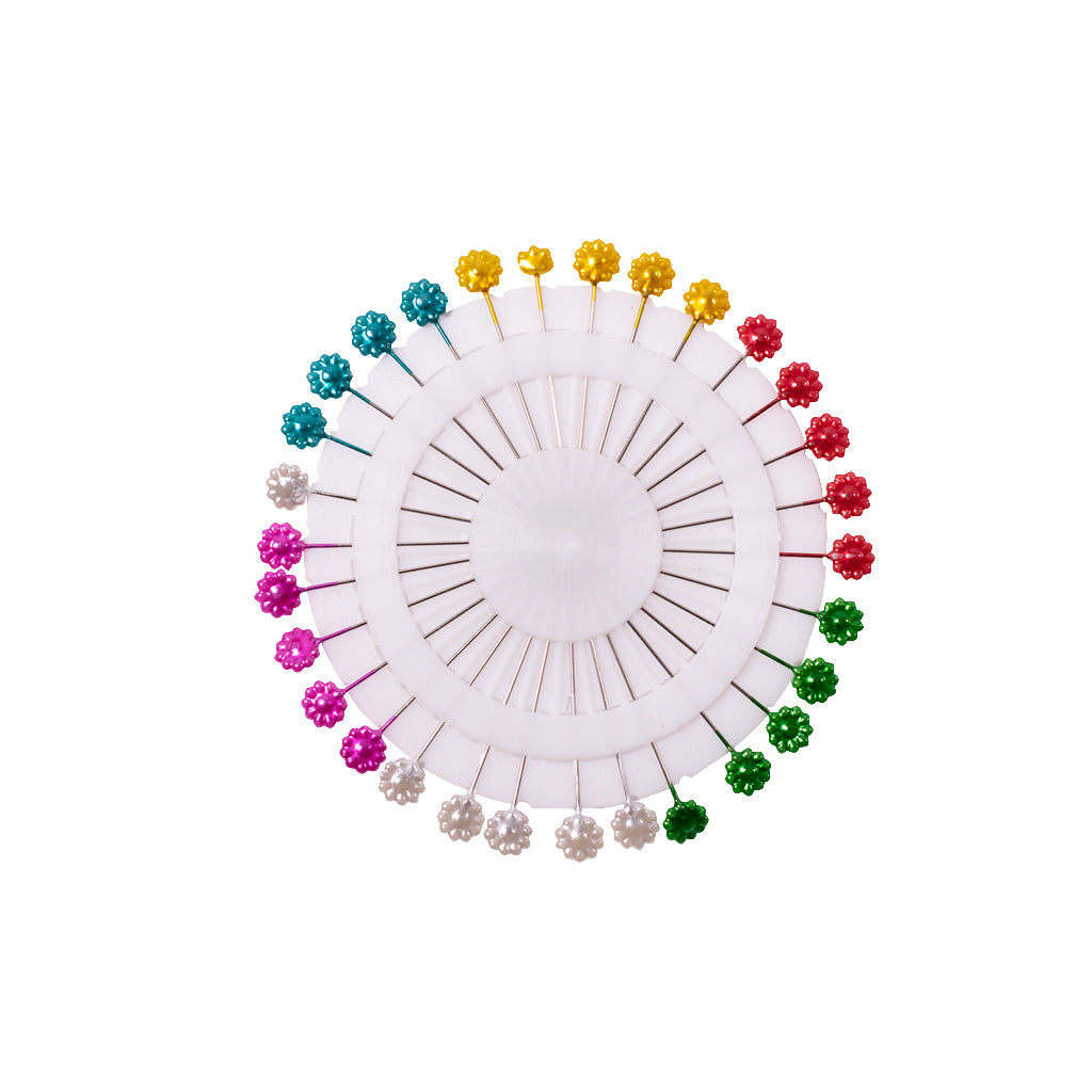 Alfiler Perlado Flor Rueda