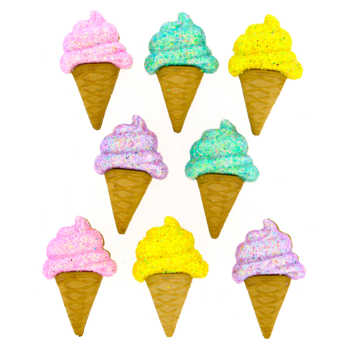 Botones Glitter Cones