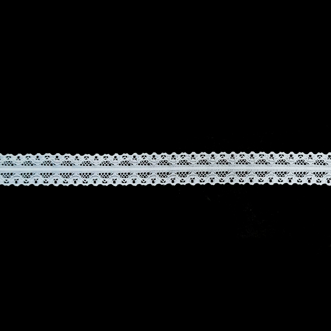 Encaje Campanitas Doble Blanco