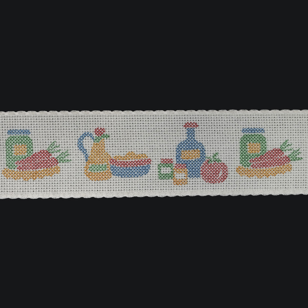 Cenefa Punto De Cruz Estampada Bodegón 50mm