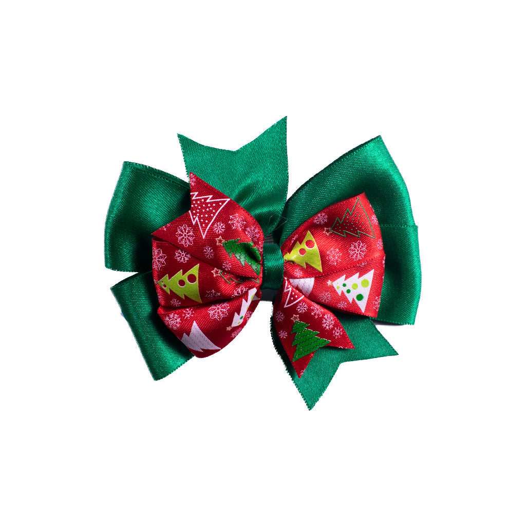 Moño Navideño Cinta Raso Arboles