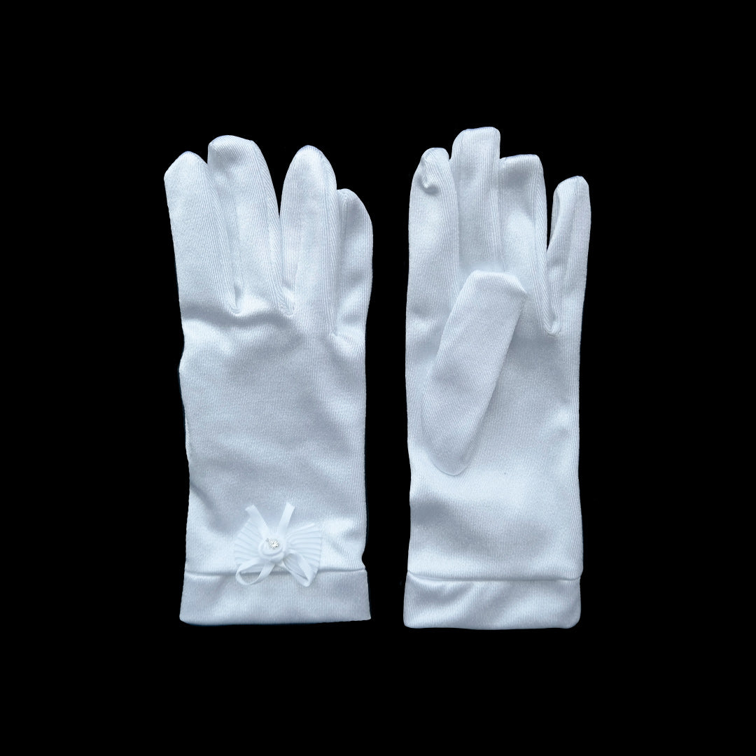 Guantes satín moño