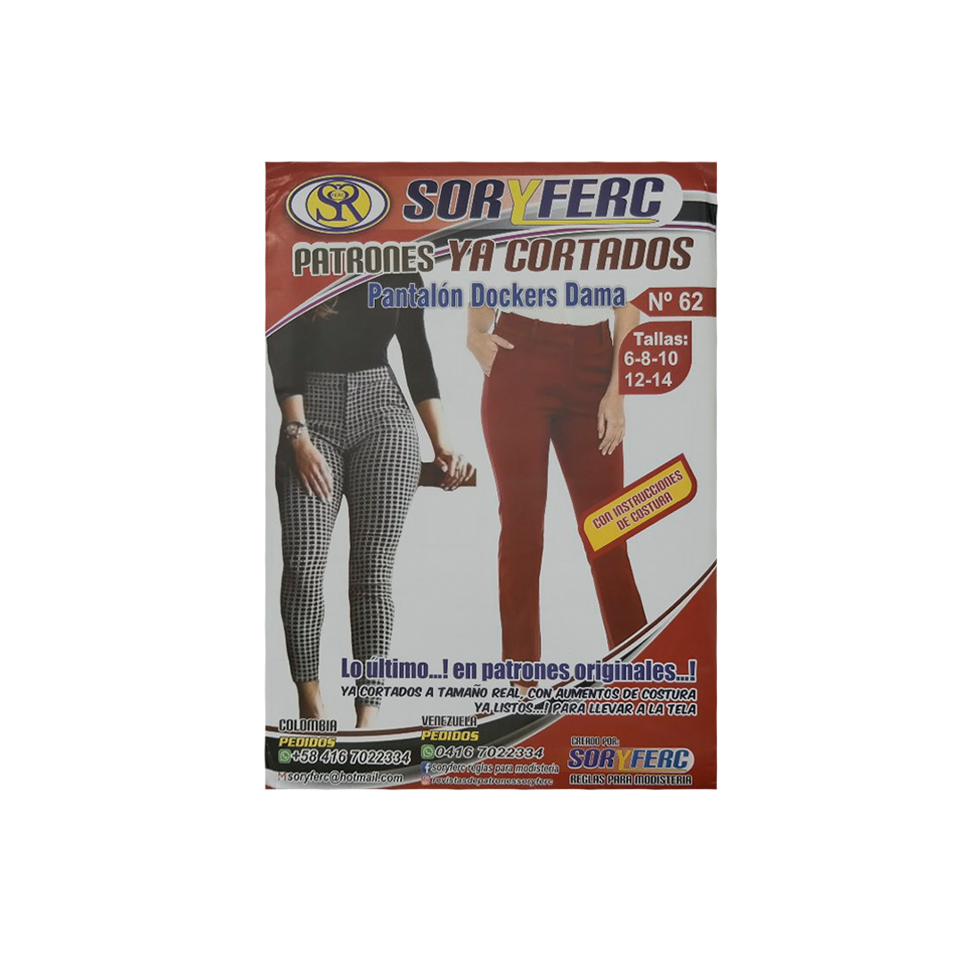 Patrones Ya Cortados #62 Pantalón Dockers Dama