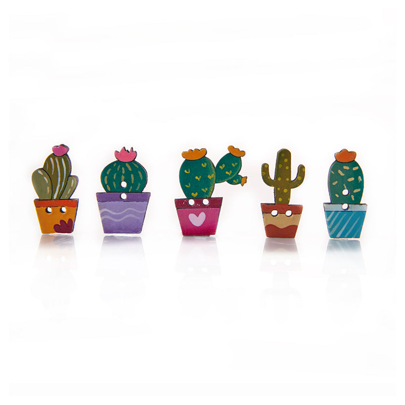 Botón Madera Cactus de Colores