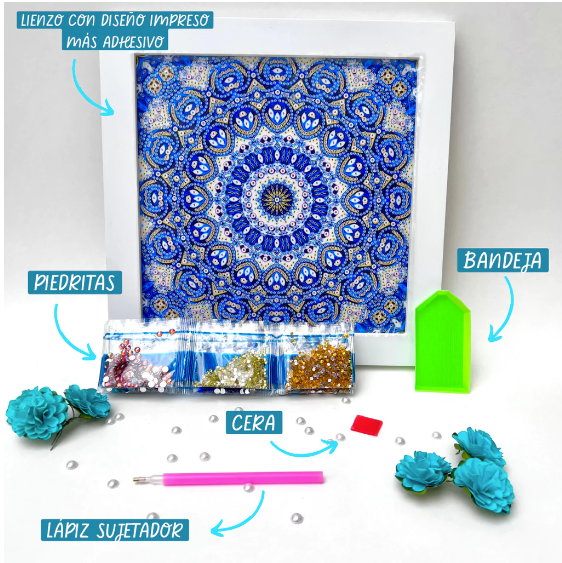 Kit De Pintura Con Diamantes 5D - Diamond Paint - Buho - 50 X 40 Cms – Sala De Tejido