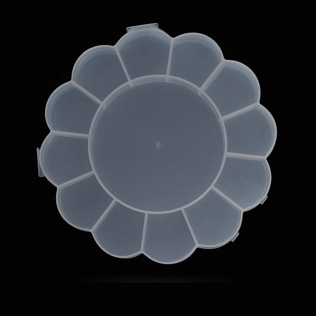 Organizador plástico flor 13 puestos 15cm