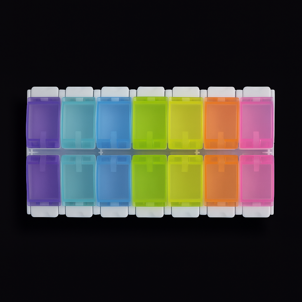 Organizador plástico colores 14 puestos