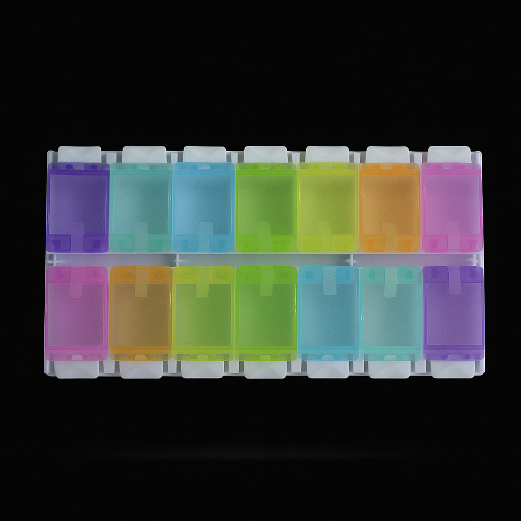 Organizador plástico colores 14 puestos
