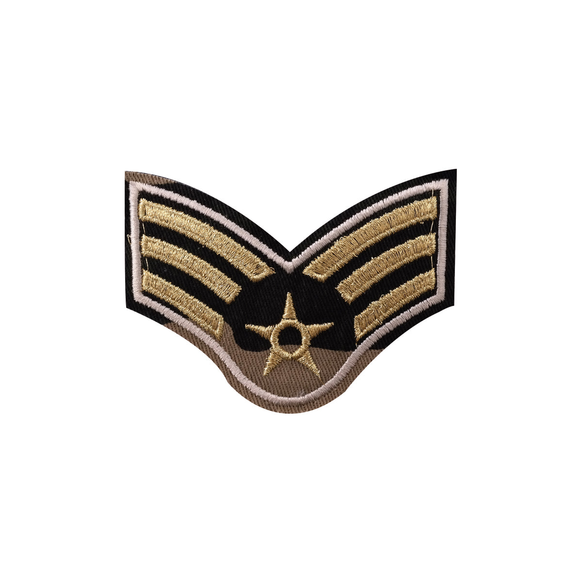 Aplique Militar Estrella 7x9.5cm Dorado