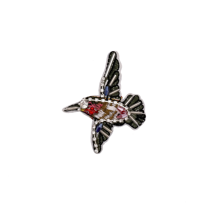 Aplique Pájaro Strass 6cm