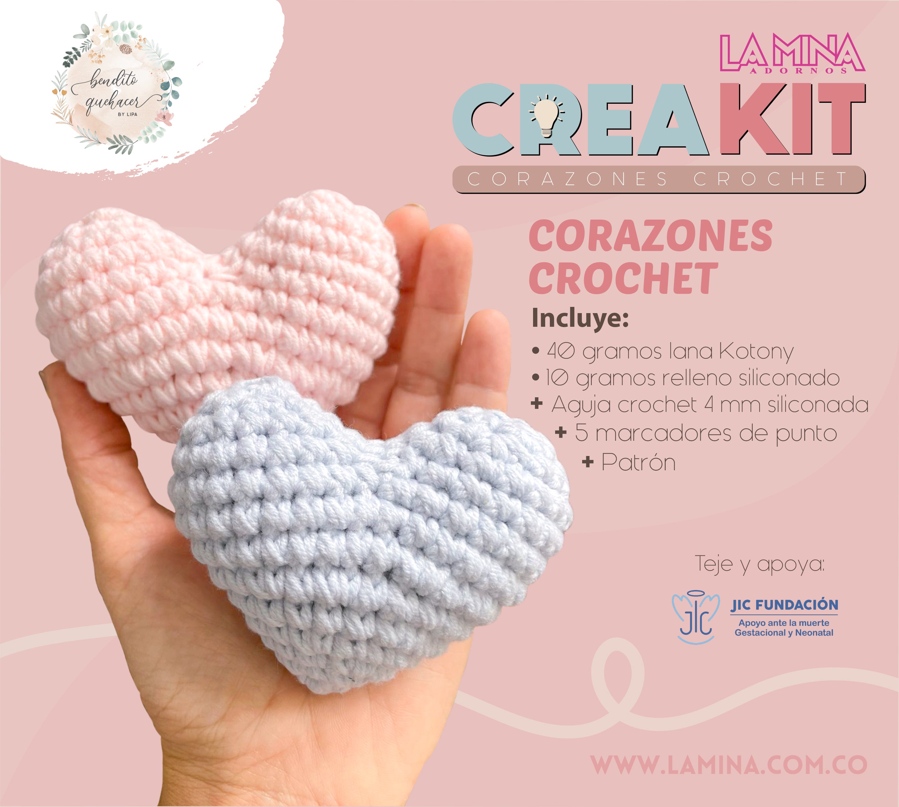 Creakit Corazones Crochet
