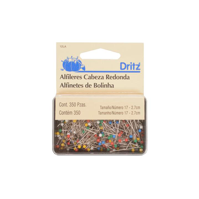 Alfiler Dritz Cabeza Colores 12