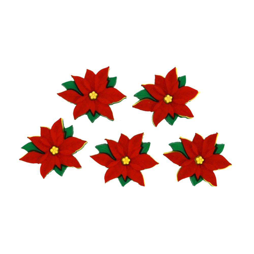 Botones Red Poinsettias