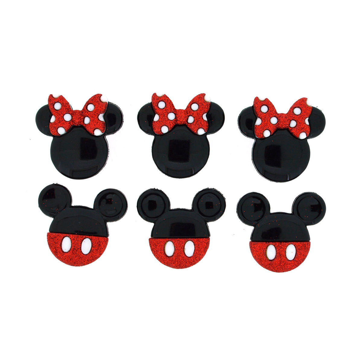 Botones Mickey And Minnie Glitter
