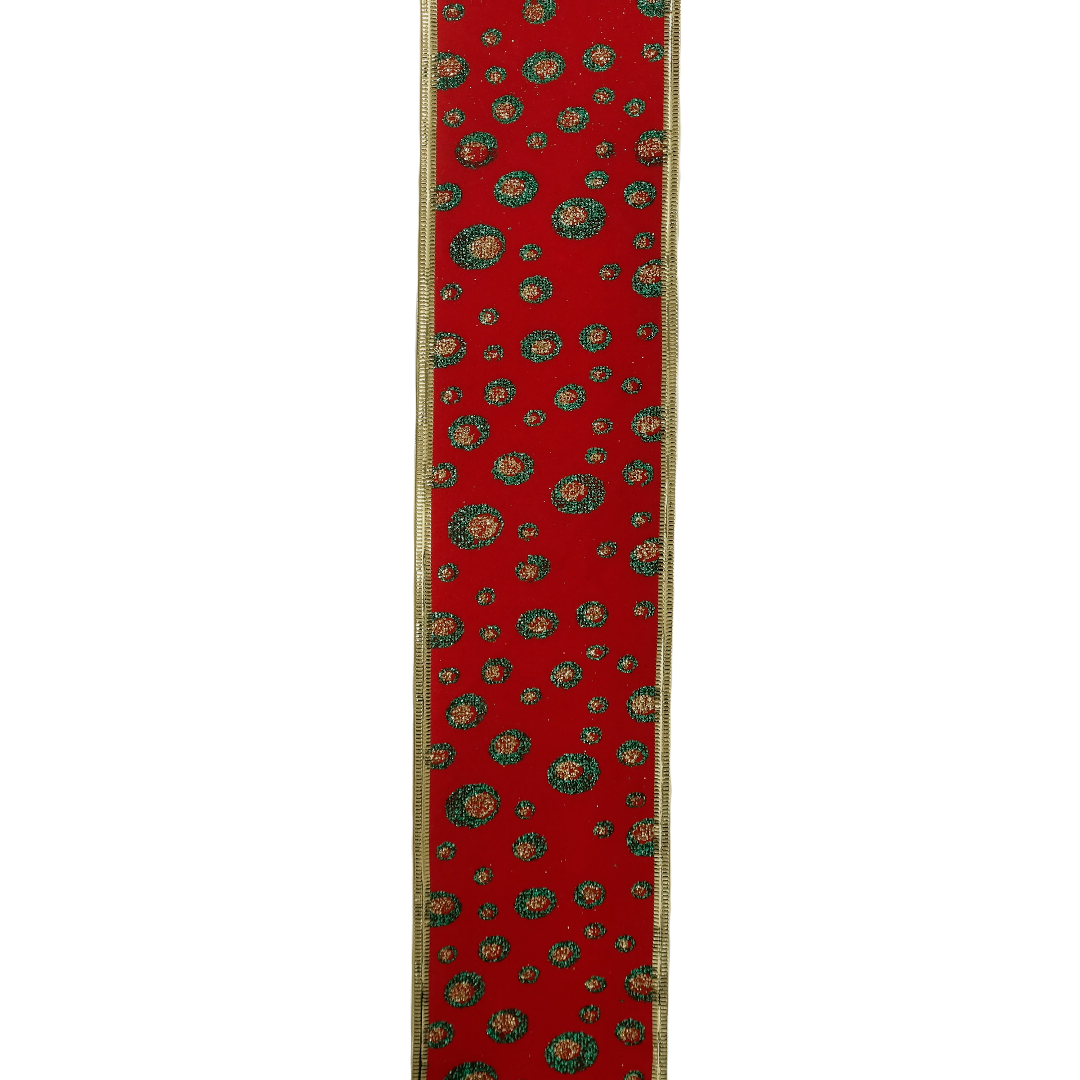 Cinta Navidad estampada Alambrada 6.5cm