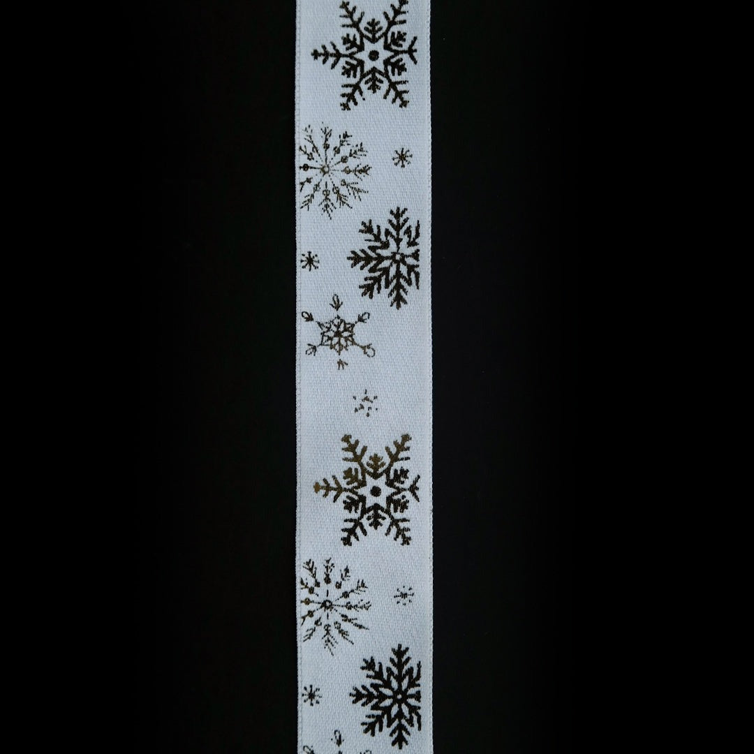 Cinta Raso 24mm Copos de Nieve