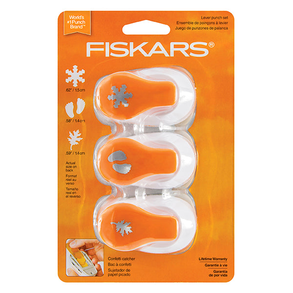 Perforadora x 3 (Copo de Nieve, Huellas y Hoja) Fiskars